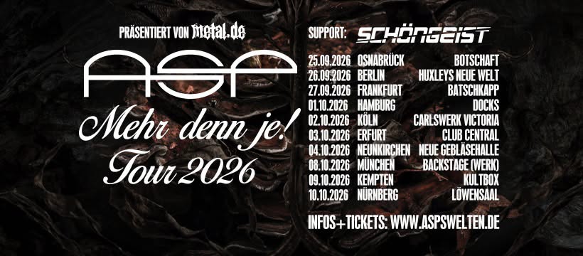 Ankündigung: ASP – Mehr denn je! Tour 2026